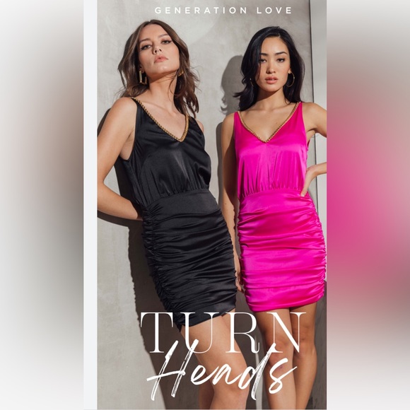 New Revolve Generation Love Black. Kinsley Dress - Picture 1 of 7